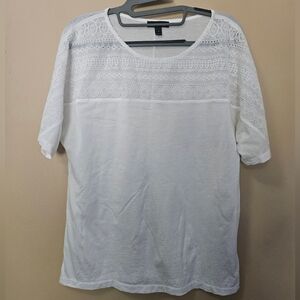 J Crew Women's Size S Lace Front Cotton Top